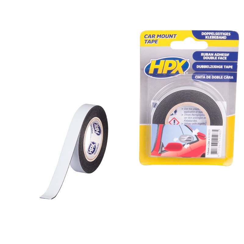 HPX DUBBELZIJDIGE PE BEVESTIGINGSTAPE - ZWART 12MMX2M