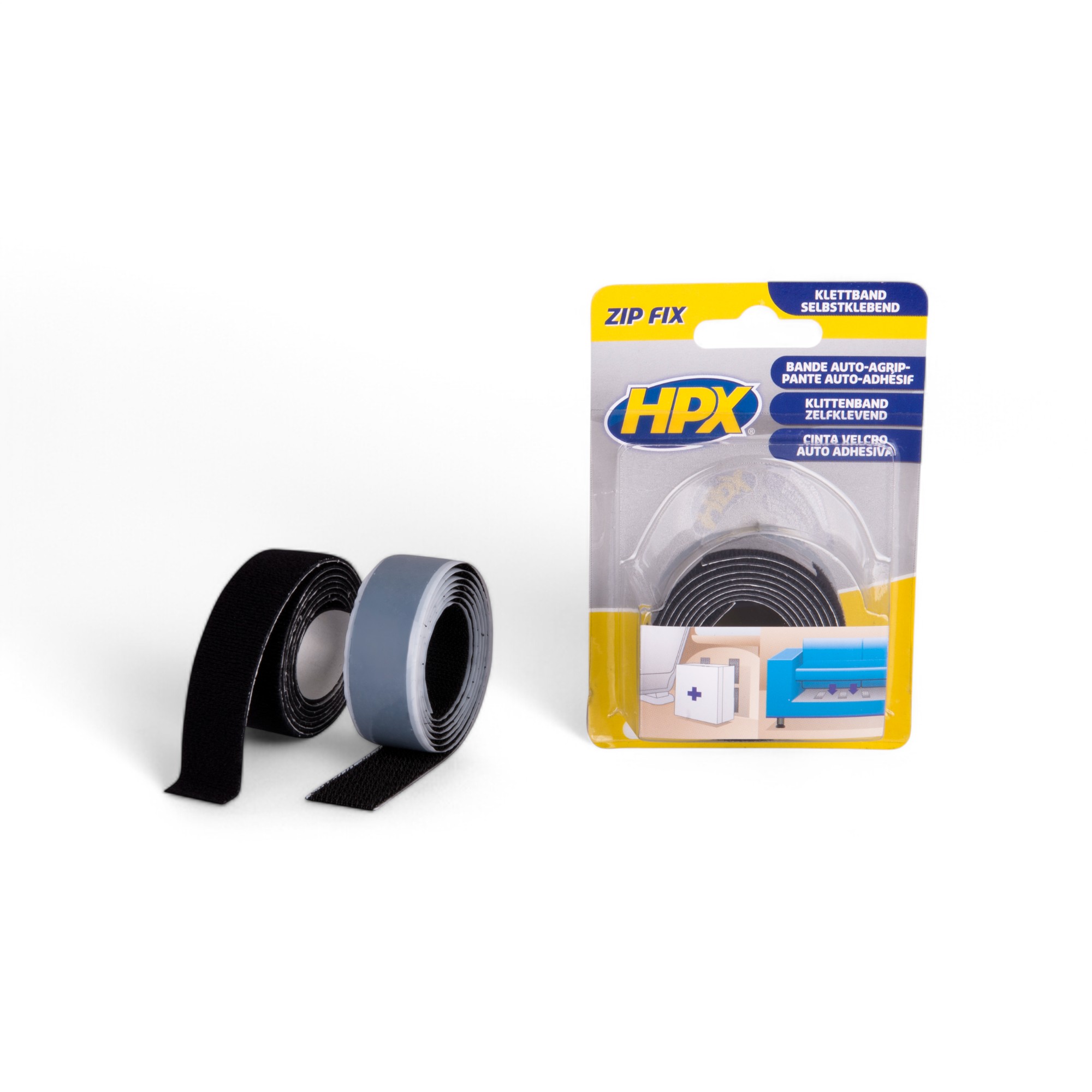 HPX ZIP FIX KLITTENBAND (HAAK+LUS) - ZWART 2X20MMX1M