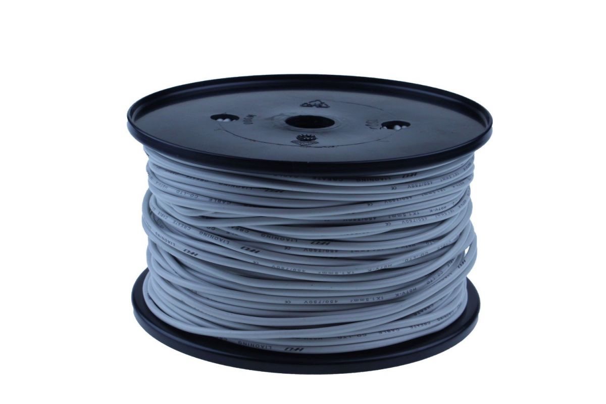 ENKELADERIGE KABEL PVC 0,5MM2 GRIJS (1M-500/ROL)