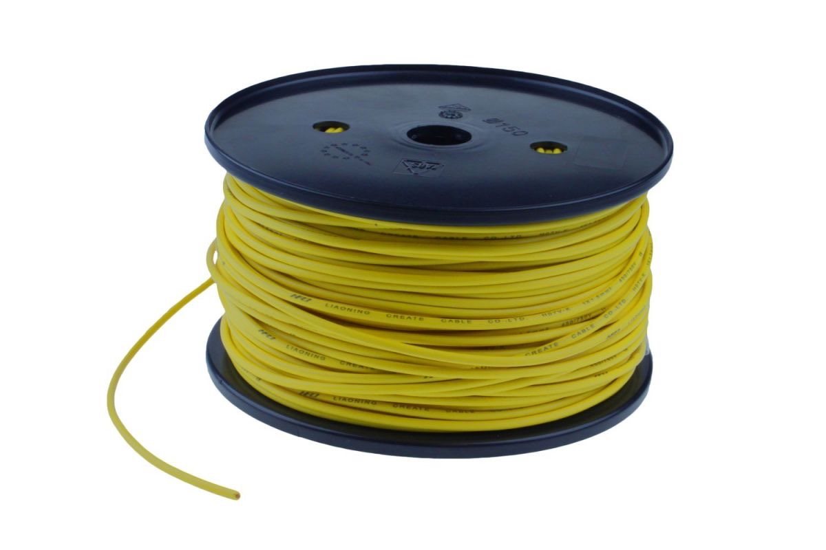 ENKELADERIGE KABEL PVC 1,0MM2 GEEL (1M-100/ROL) 2