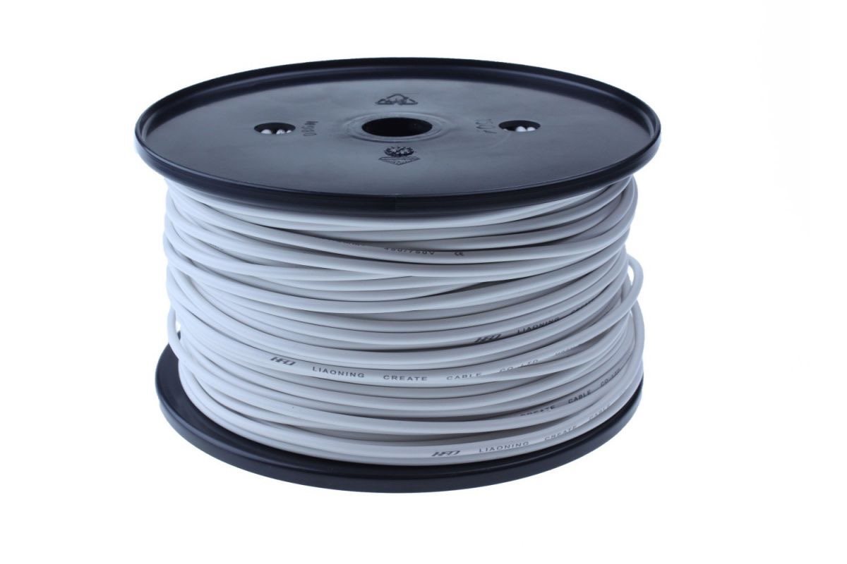 ENKELADERIGE KABEL PVC 1,5MM2 WIT (1M-50/ROL)