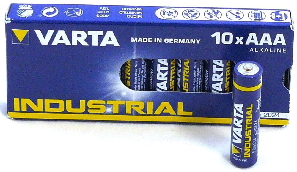 VARTA INDUSTRIAL BATTERY AAA 10-PACK