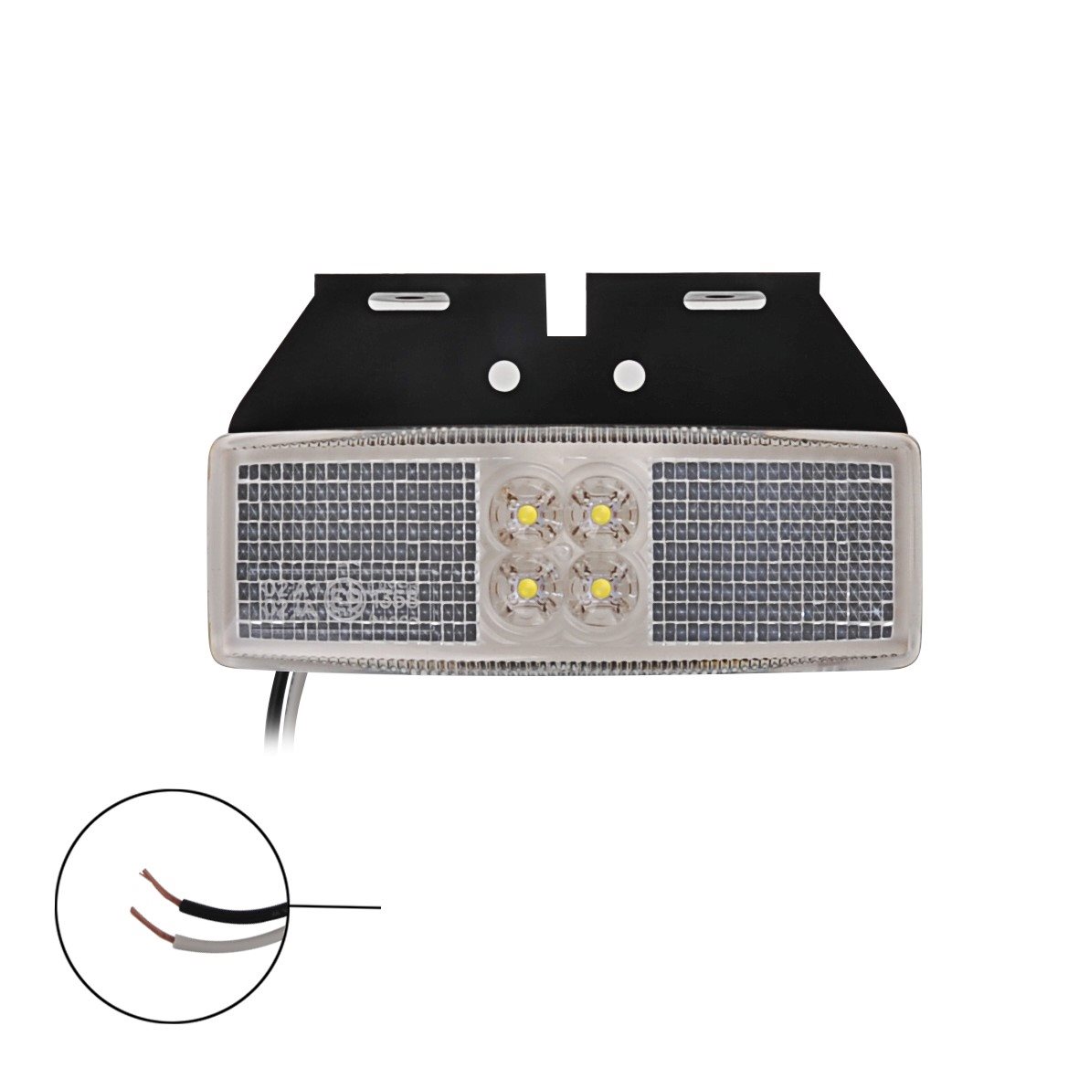 MARKERINGSLAMP 12/24V WIT 110X40MM LED MET HOUDER 2