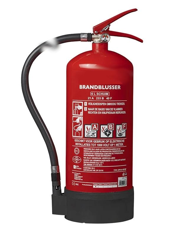 BRANDBLUSSER 6KG AB F SCHUIM NL + MANOMETER