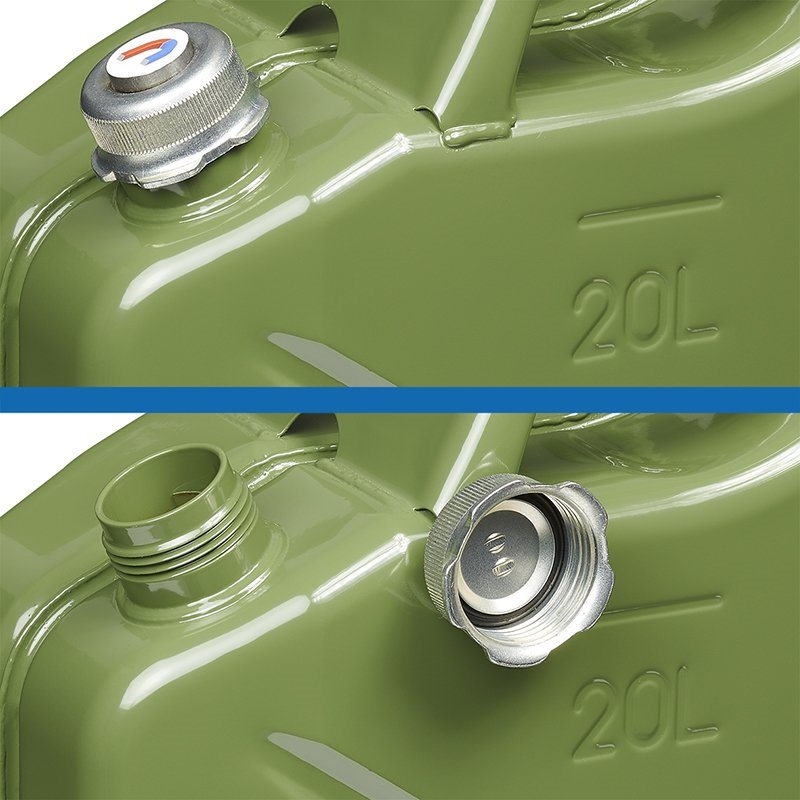 JERRYCAN METAAL GROEN MET MAGNETISCHE SCHROEFDOP UN- & TÜV/GS-GEKEURD 20 LITER 3