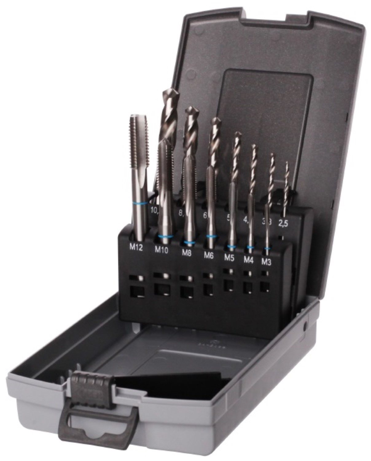 MACHINETAP SET HSS DOORLOPENDE GATEN + BOREN 14-DELIG M3-M12
