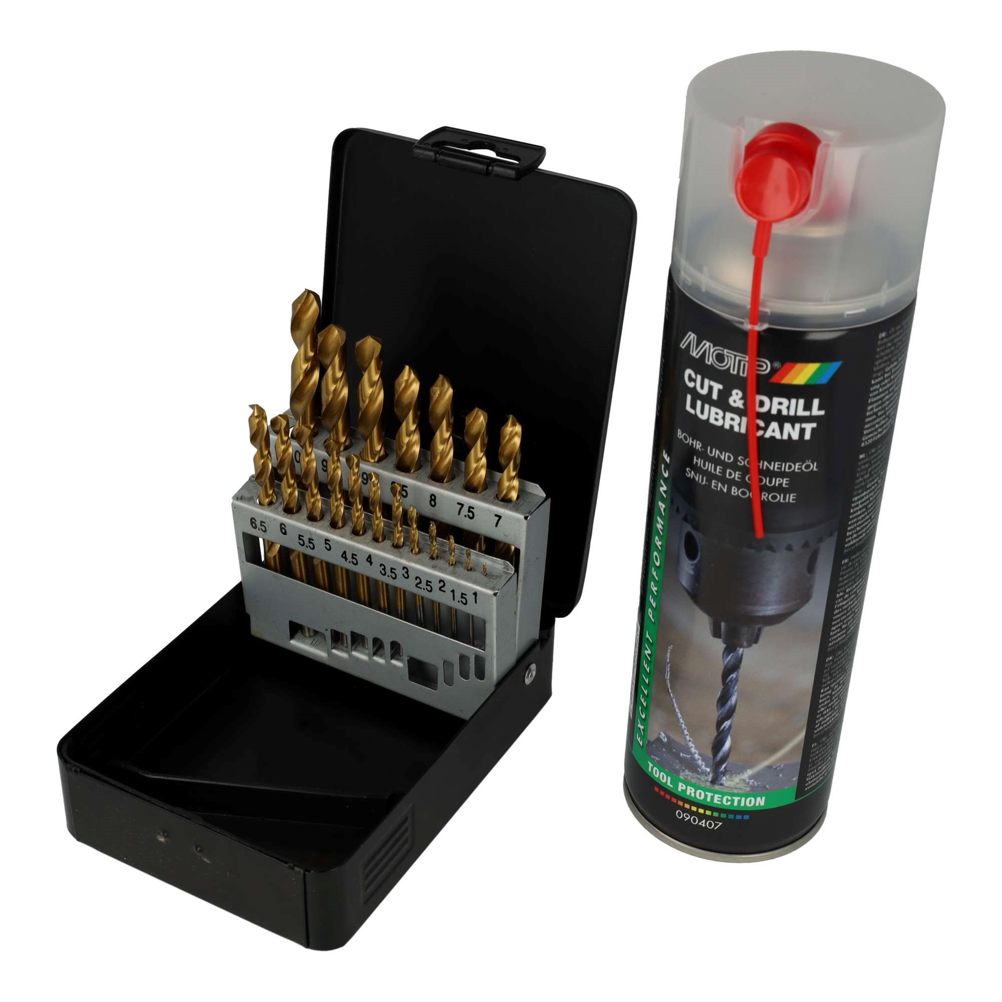 BUNDELDEAL SPIRAALBOOR SET HSS-TIN COATED + BOOROLIE 20-DELIG