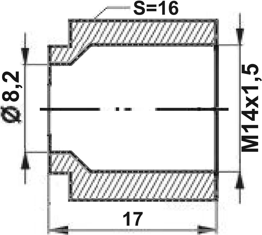 REMNIPPEL M14X1,5X17MM SW16 ø8,2MM 2