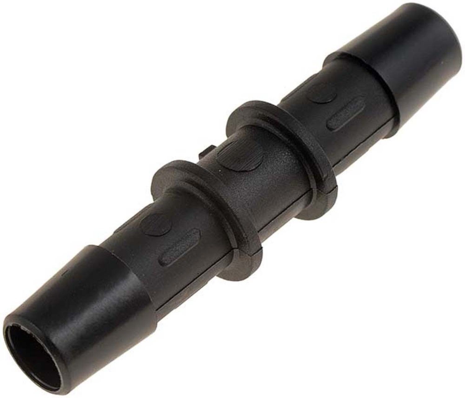 SLANGVERBINDER ZWART RECHT 10MM