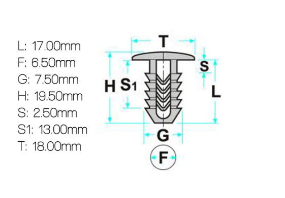 CLIP CITROËN-PEUGEOT Ø 6,5MM 6OE: 696634 2
