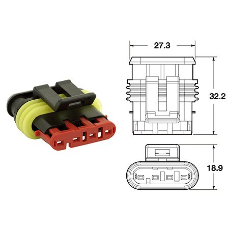 AMP SUPERSEAL (#1,5) 4-PINS VROUW 2