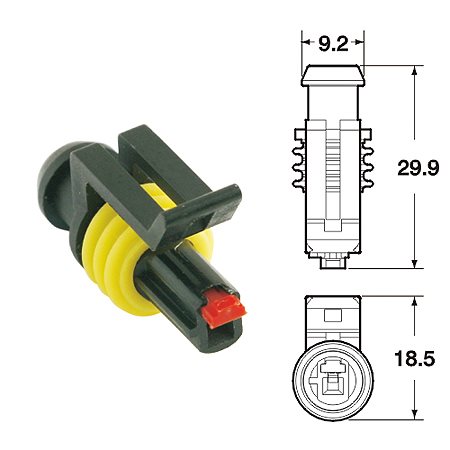AMP SUPERSEAL (#1,5) 1-PINS VROUW 5