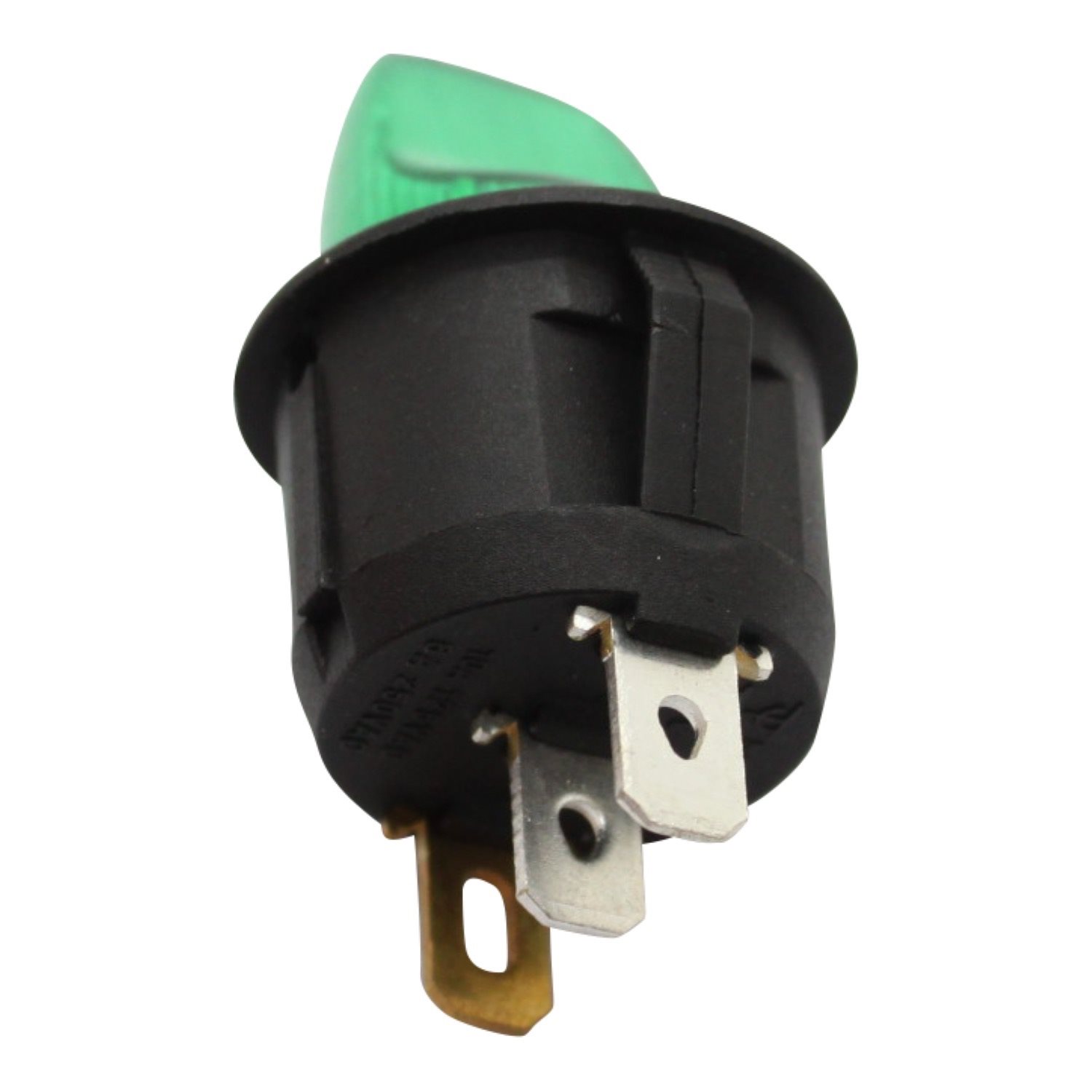 MINI TUIMELSCHAKELAAR ROND ON/OFF 12V 16A, LED 12V GROEN 3
