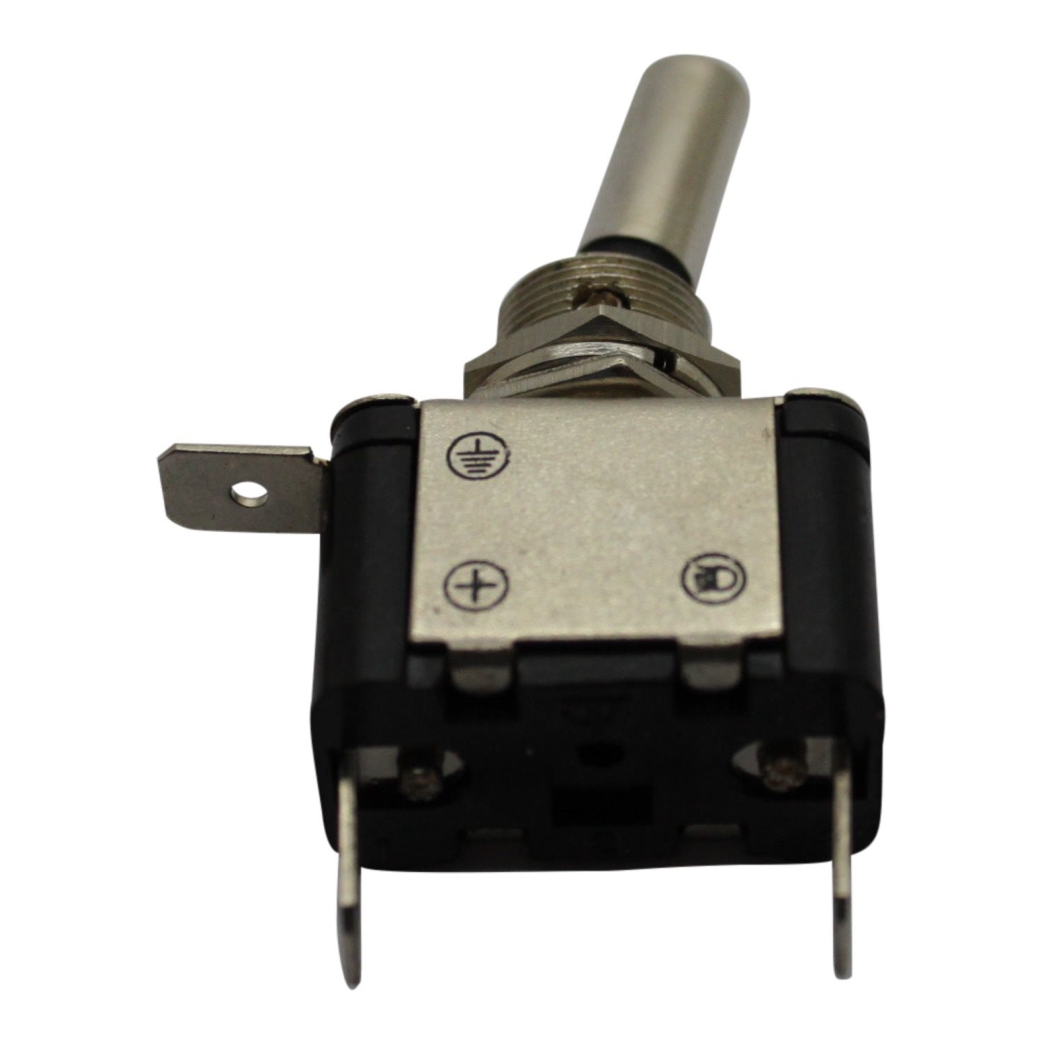 TUIMELSCHAKELAAR HEAVY DUTY ON/OFF METAAL ZILVEREN CONTACTEN 12V 20A, LED AMBER/ORANJE 12V 3