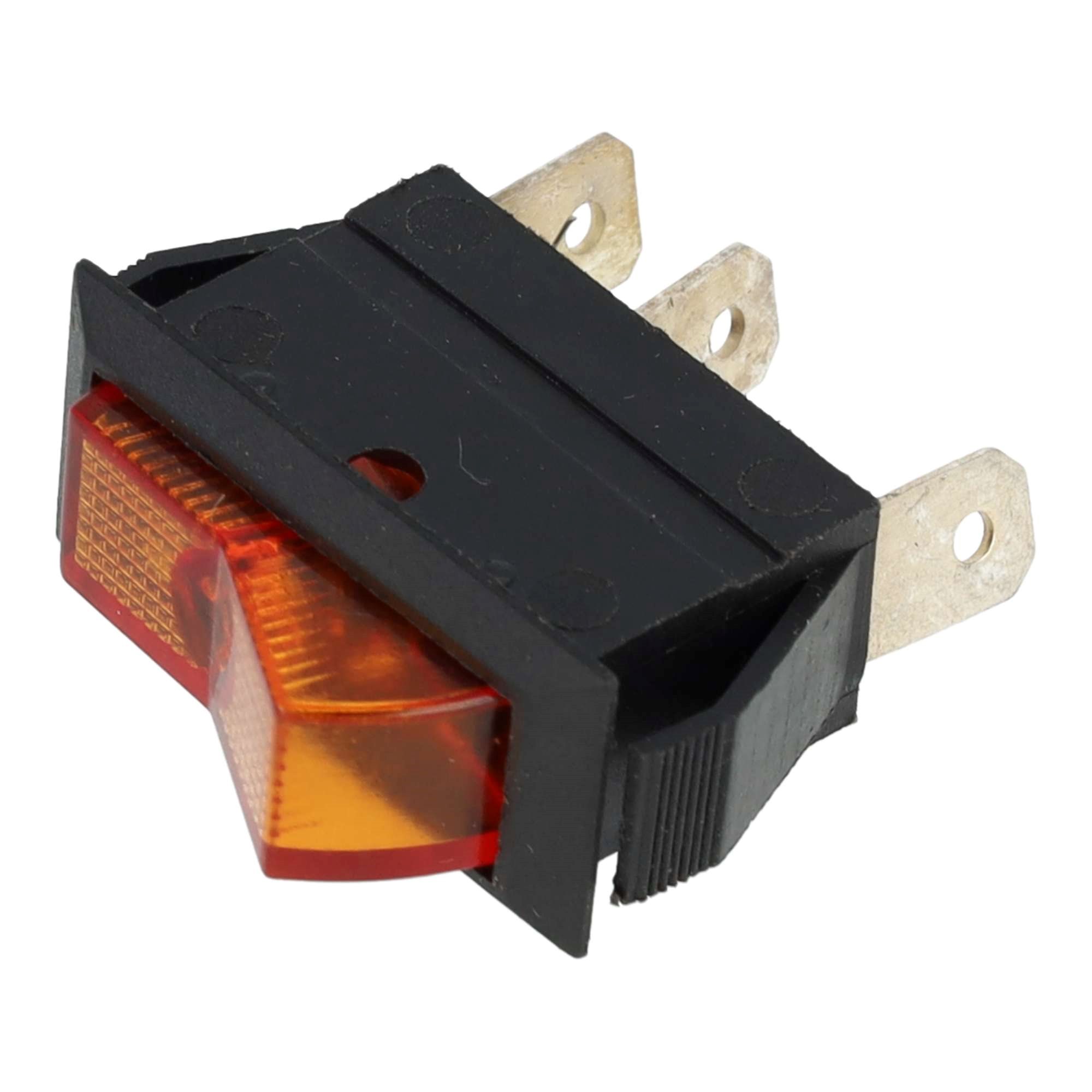 WIPSCHAKELAAR ON/OFF 12V 20A ORANJE/AMBER , 12V LAMP