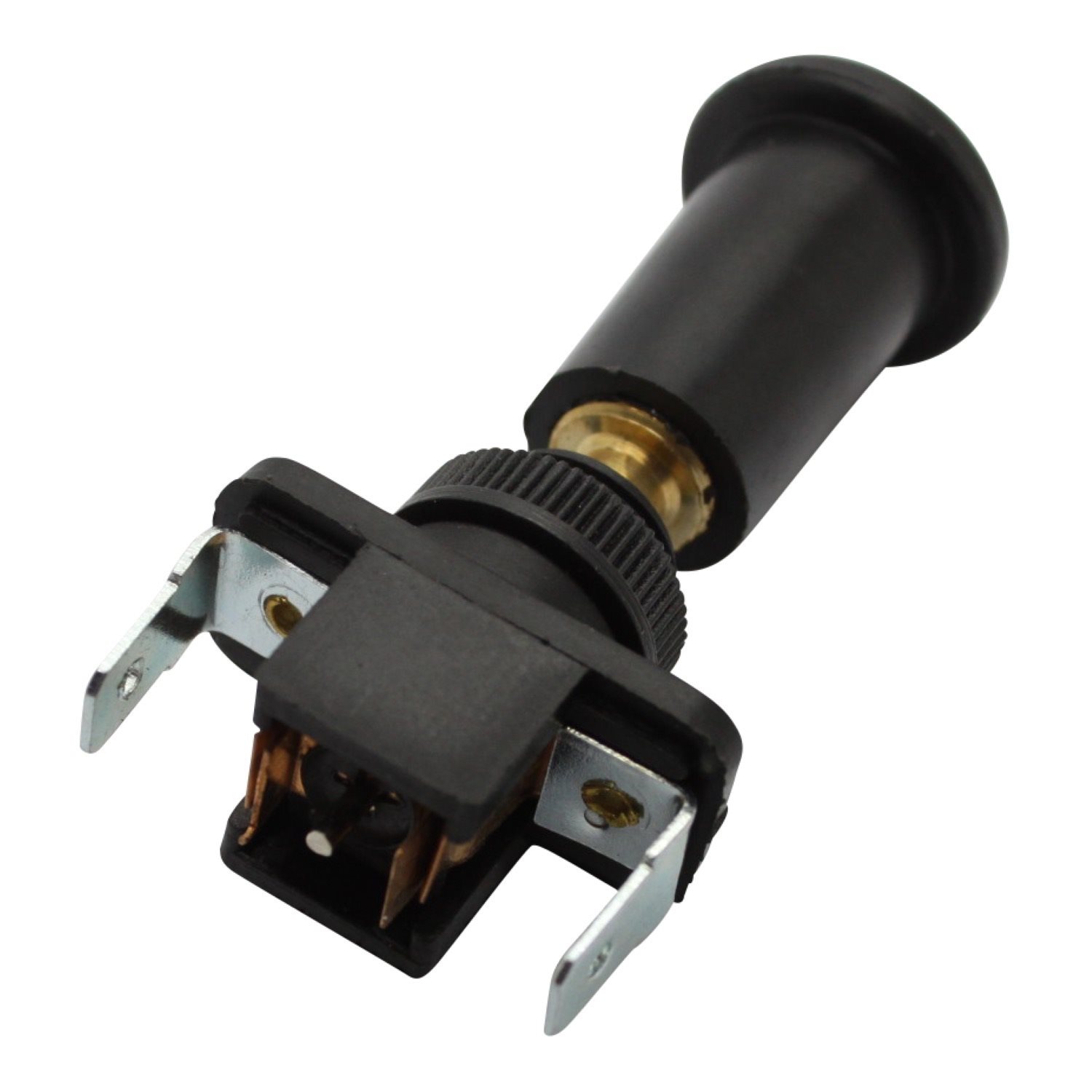 DRUK EN TREK SCHAKELAAR KORT, AMBER/ORANJE 12V 10A, 12V LAMP 3