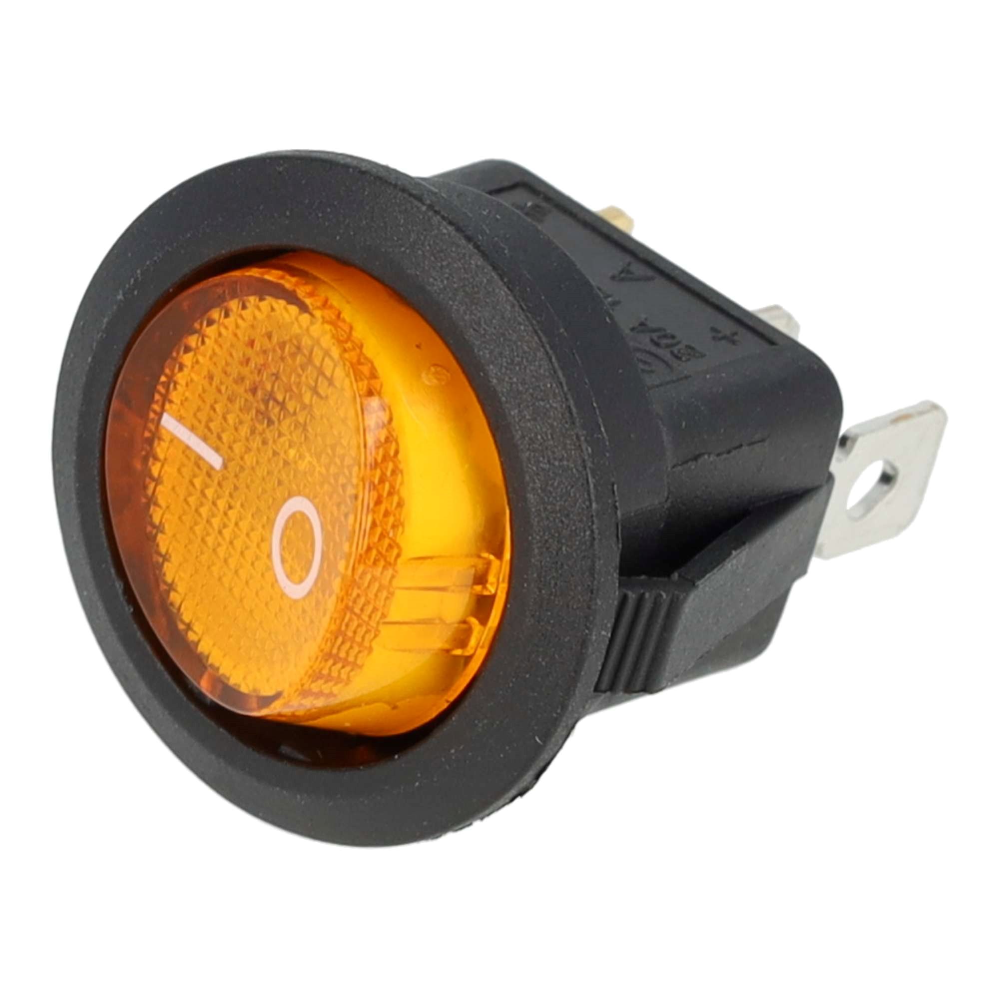 MINI WIPSCHAKELAAR ROND ON/OFF 3-POLE AMBER 12V 10A, 12V LAMP