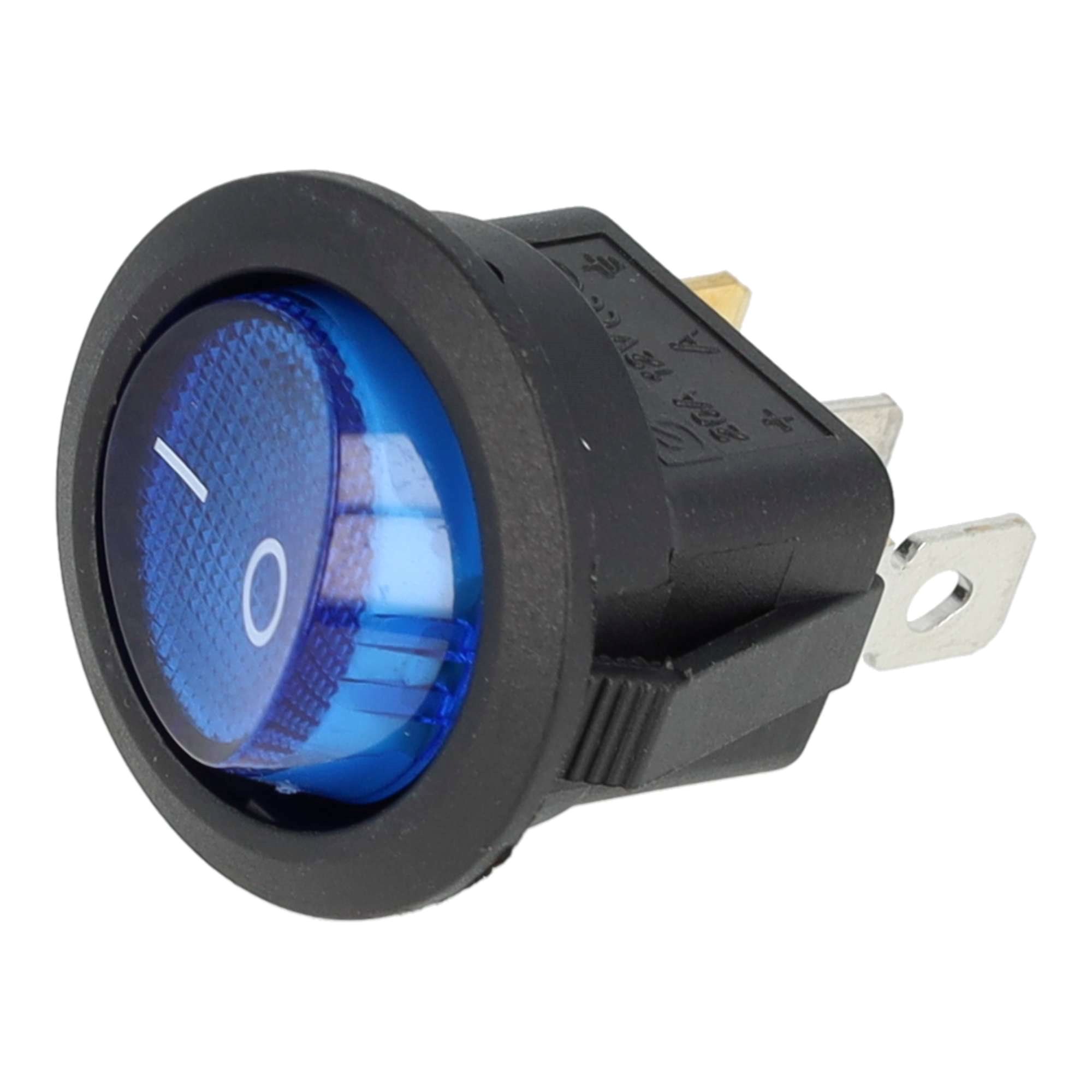 MINI WIPSCHAKELAAR ROND ON/OFF 3-POLE BLAUW 12V 10A, 12V LAMP