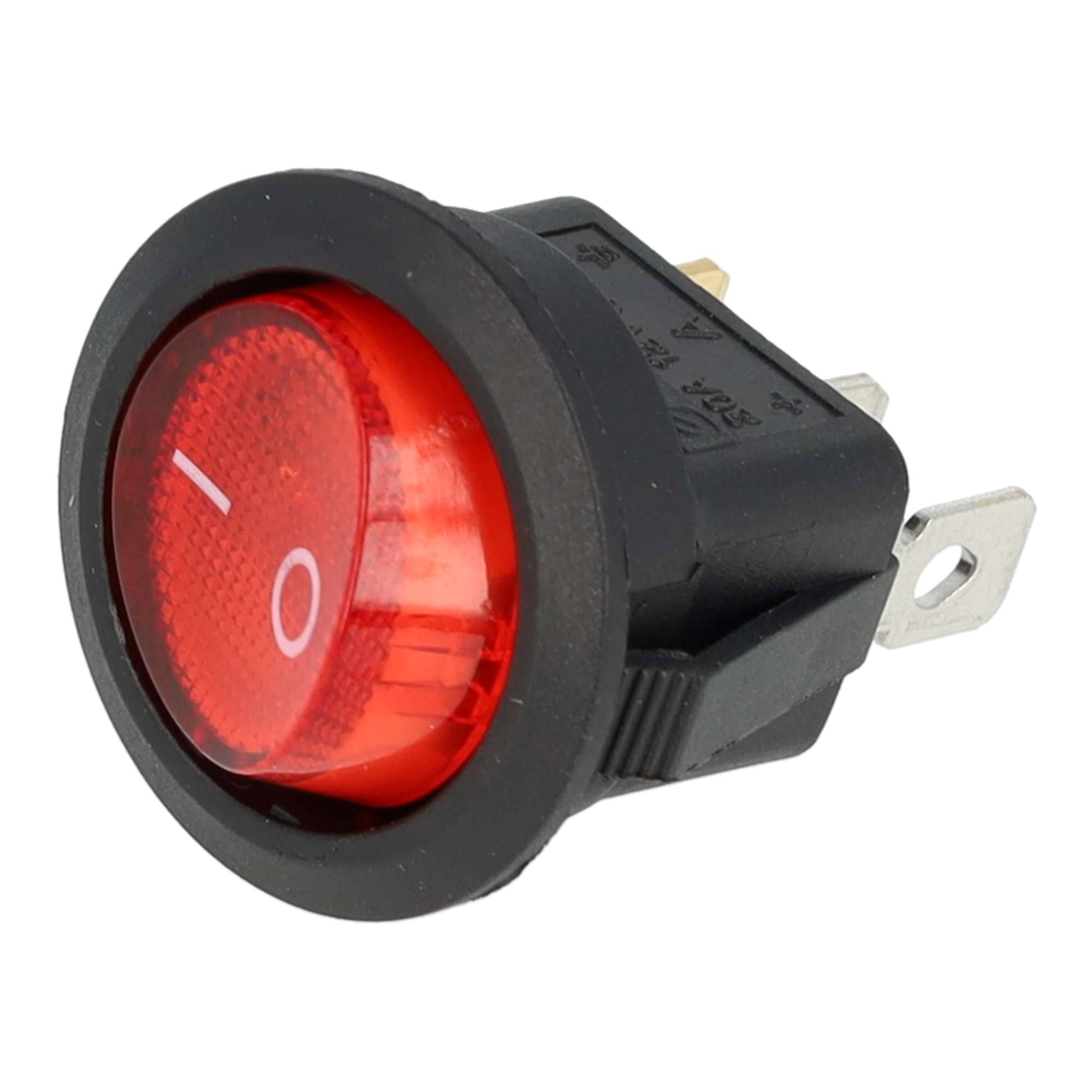 MINI WIPSCHAKELAAR ROND ON/OFF 3-POLE ROOD 12V 10A, 12V LAMP
