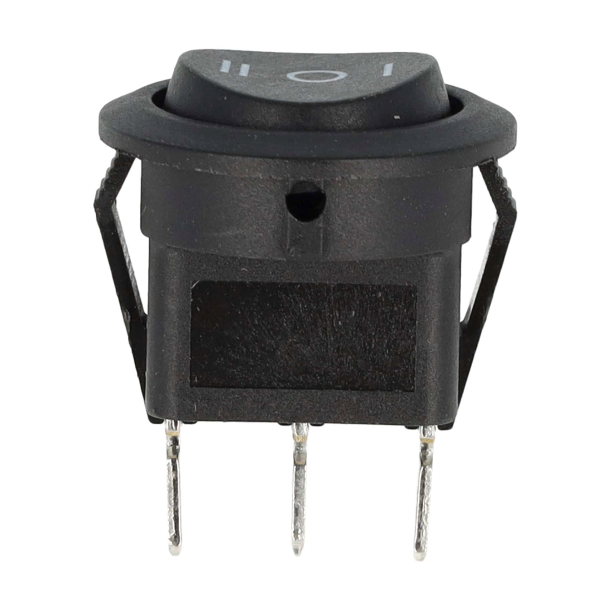 MINI WIPSCHAKELAAR ROND ON/OFF/ON ZWART 12V 10A 2