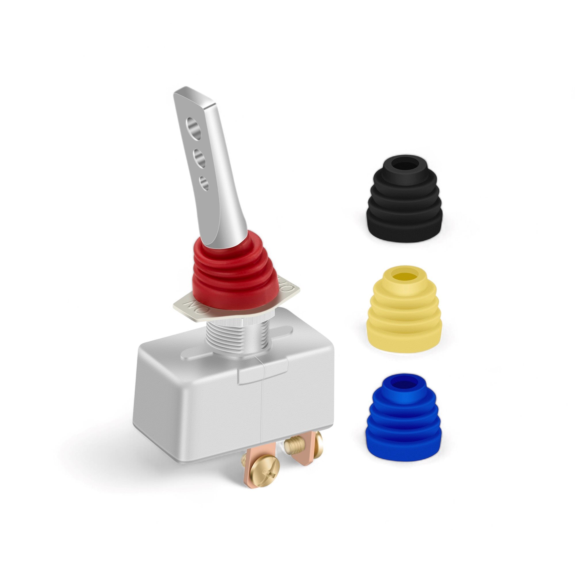 TUIMELSCHAKEAAR 2PIN AAN-UIT, SCHROEFAANSLUITING, MET WATERDICHTE RUBBEREN RING 2