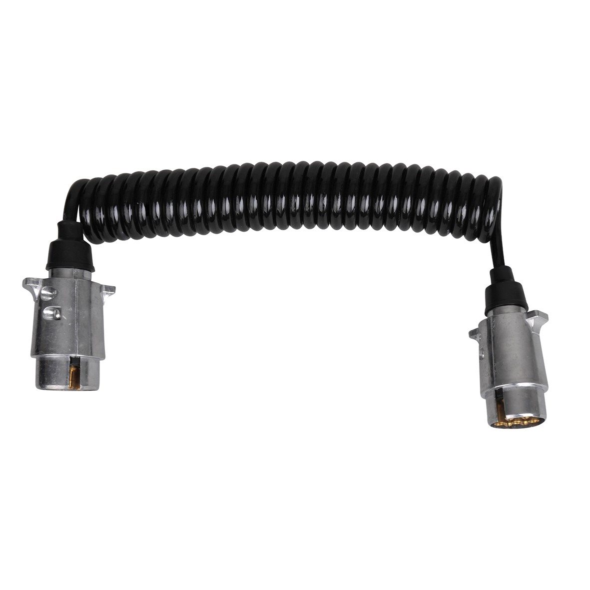 12V SPIRAALKABEL METAAL 7 POLIG MET 2X STEKKERS 3,5MTR 3