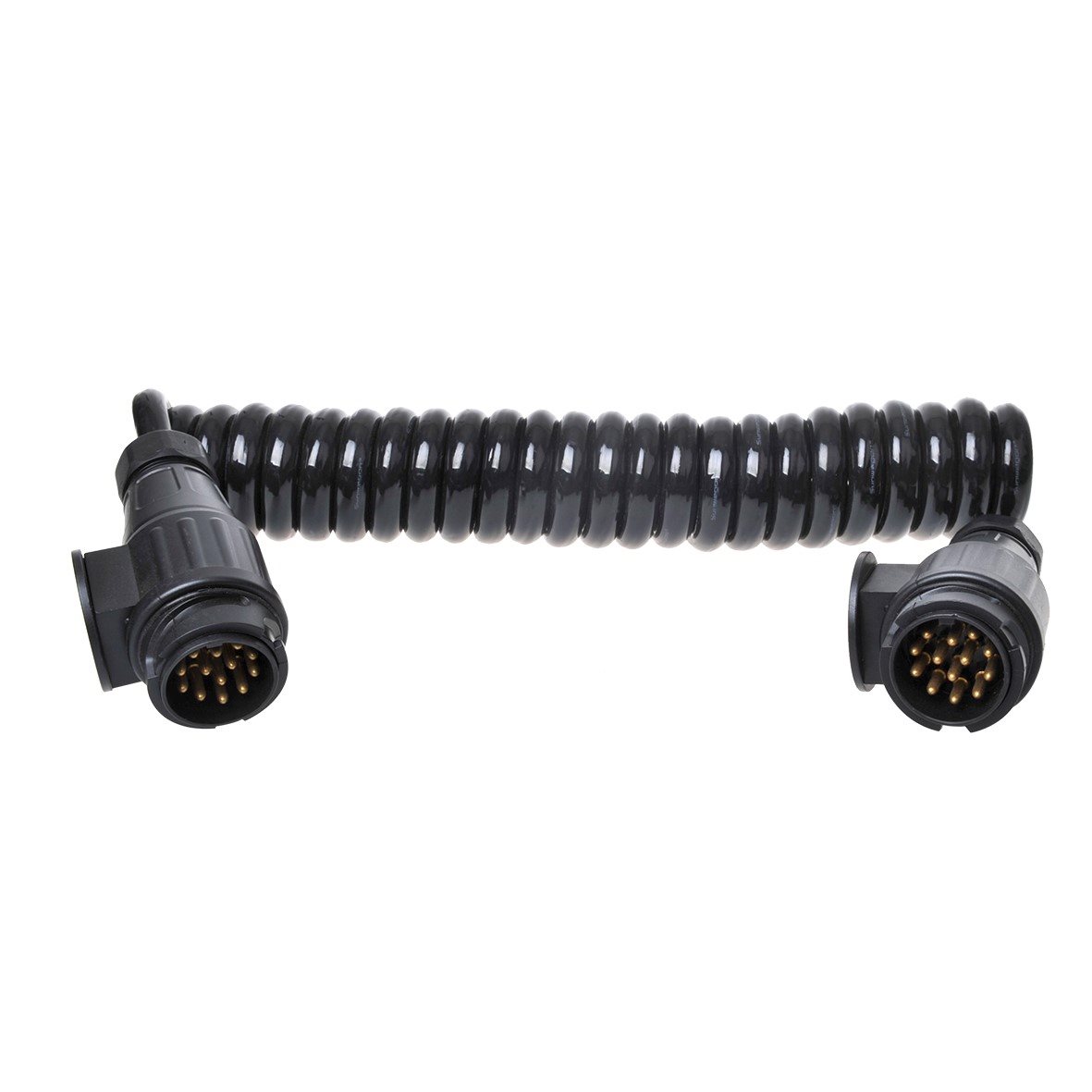 12V SPIRAALKABEL PVC 13 POLIG MET 2X STEKKERS (8-ADER) 3,5MTR