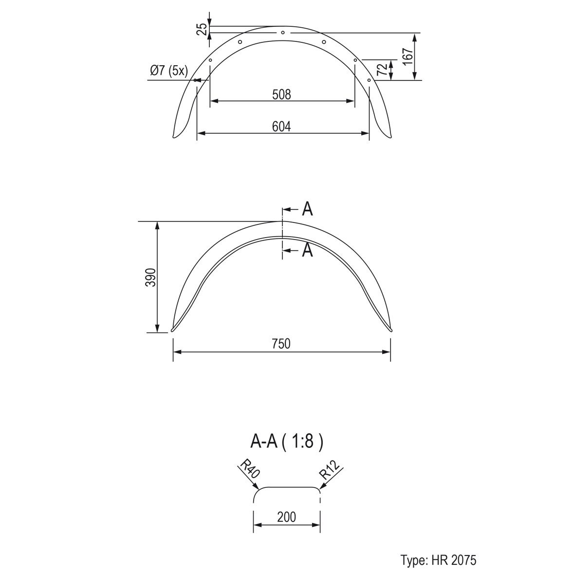 SPATSCHERM METAAL HALFROND 14 INCH (2075) 3