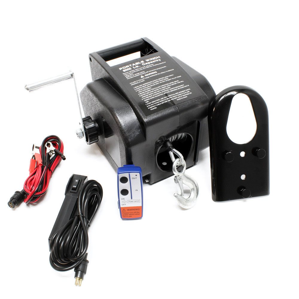 LIER ELECTRISCH 907KG + KABEL Ø6,3MM / 12MTR 12V INCL. AB