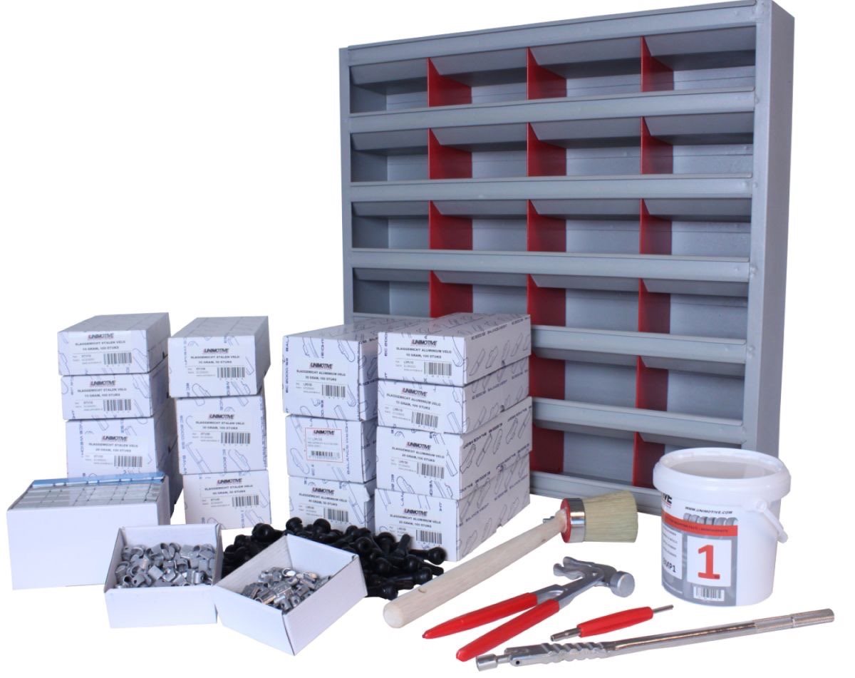 WIELSERVICEMATERIALEN PAKKET COMPLEET + KAST