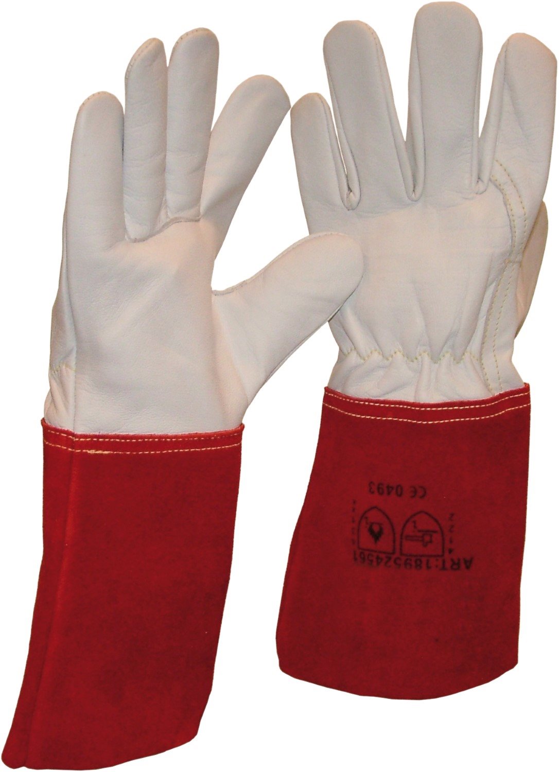 LASHANDSCHOEN TIG NERFLEER, MAAT XL, 15 CM KAP