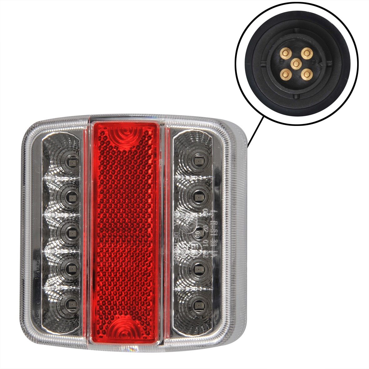 ACHTERLICHT 4 FUNCTIES 98X105MM 14LED MET 5-PIN EC