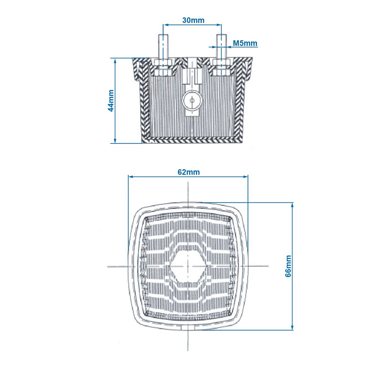 MARKERINGSLAMP WIT 66X62MM - BULK 3