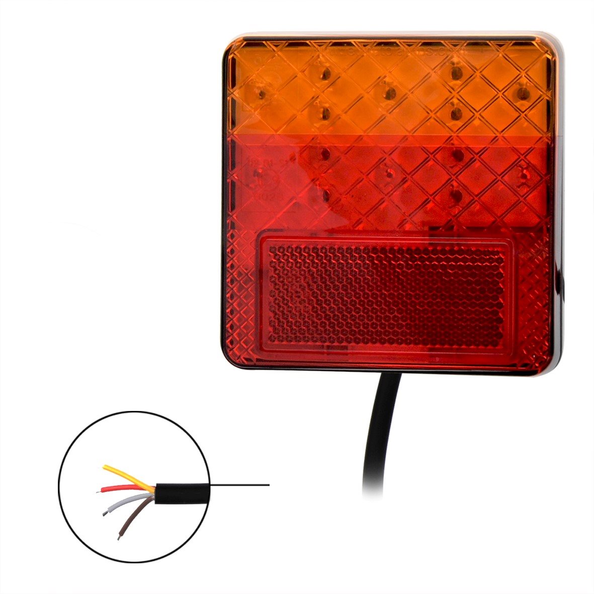 ACHTERLICHT 12/24V 4 FUNCTIES 100X100MM LED 2