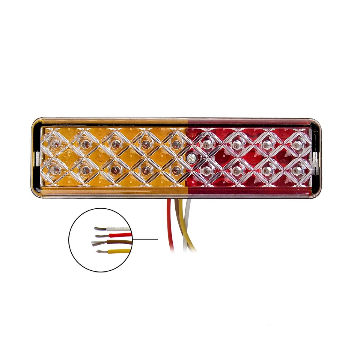 ACHTERLICHT 12/24V 3 FUNCTIES 135X38MM LED MET HOUDER ZWART 2