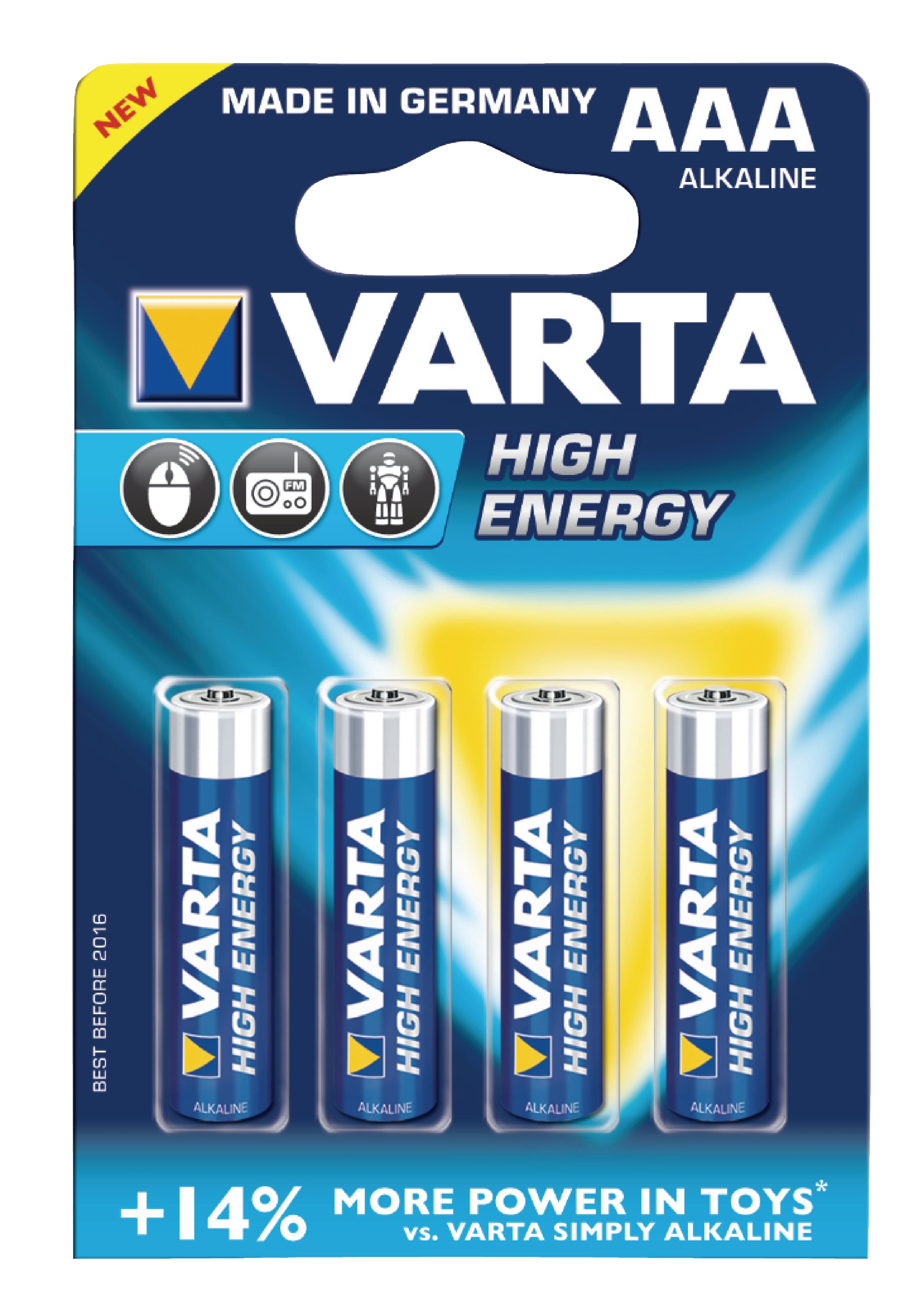 VARTA HIGH ENERGY BATTERY AAA BL4