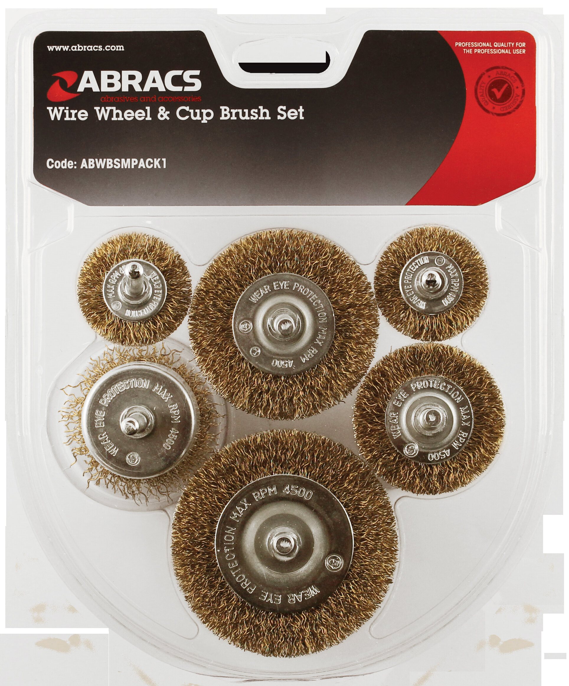 ABRACS 6 STUKS OP SPINDEL GEMONTEERDE DRAADBORSTELPAKKET