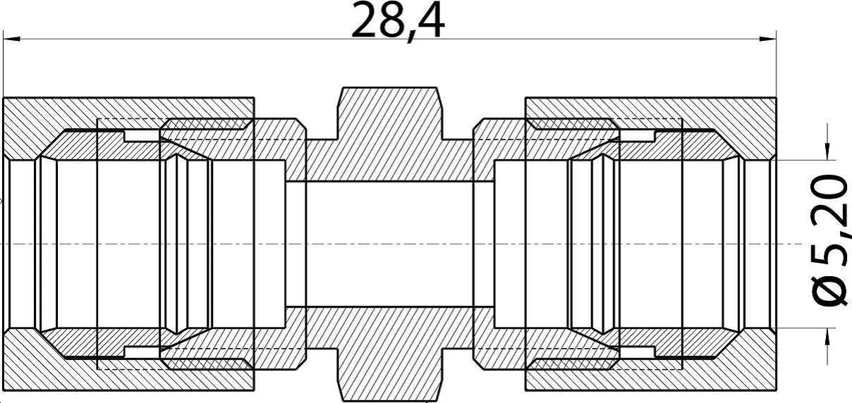 BRAKE LINE COMPRESSION FITTING BRASS Ø5 2