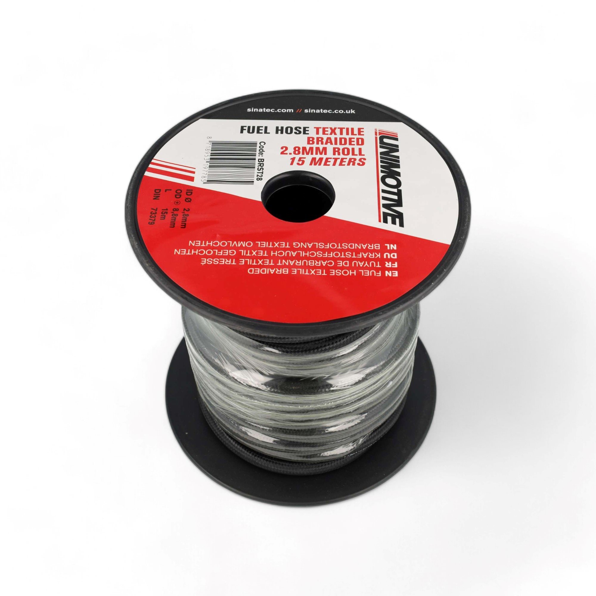 BRANDSTOFSLANG TEXTIEL OMVLOCHTEN 2,8MM ROL 15M (1M)
