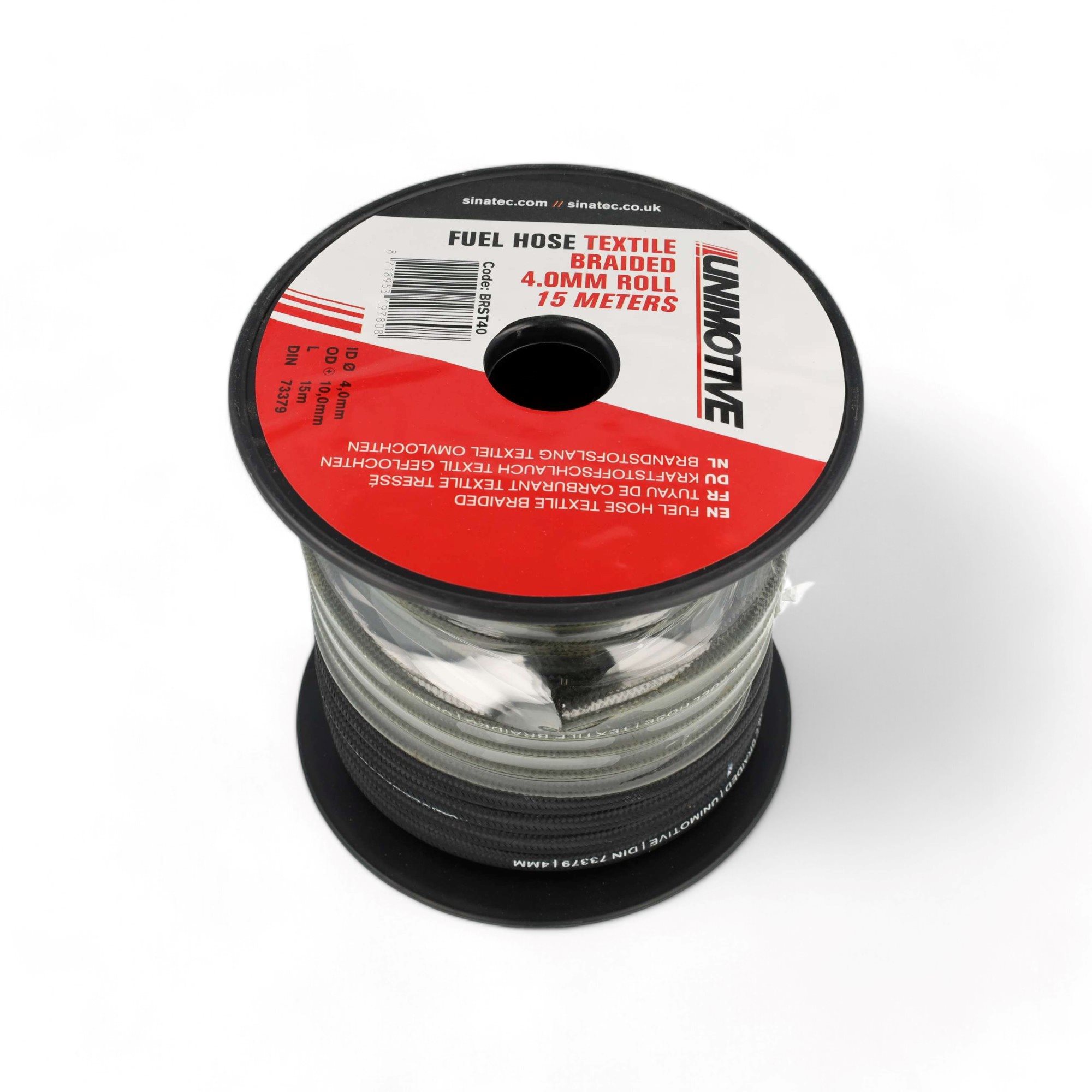 BRANDSTOFSLANG TEXTIEL OMVLOCHTEN 4,0MM ROL 15M (1M)