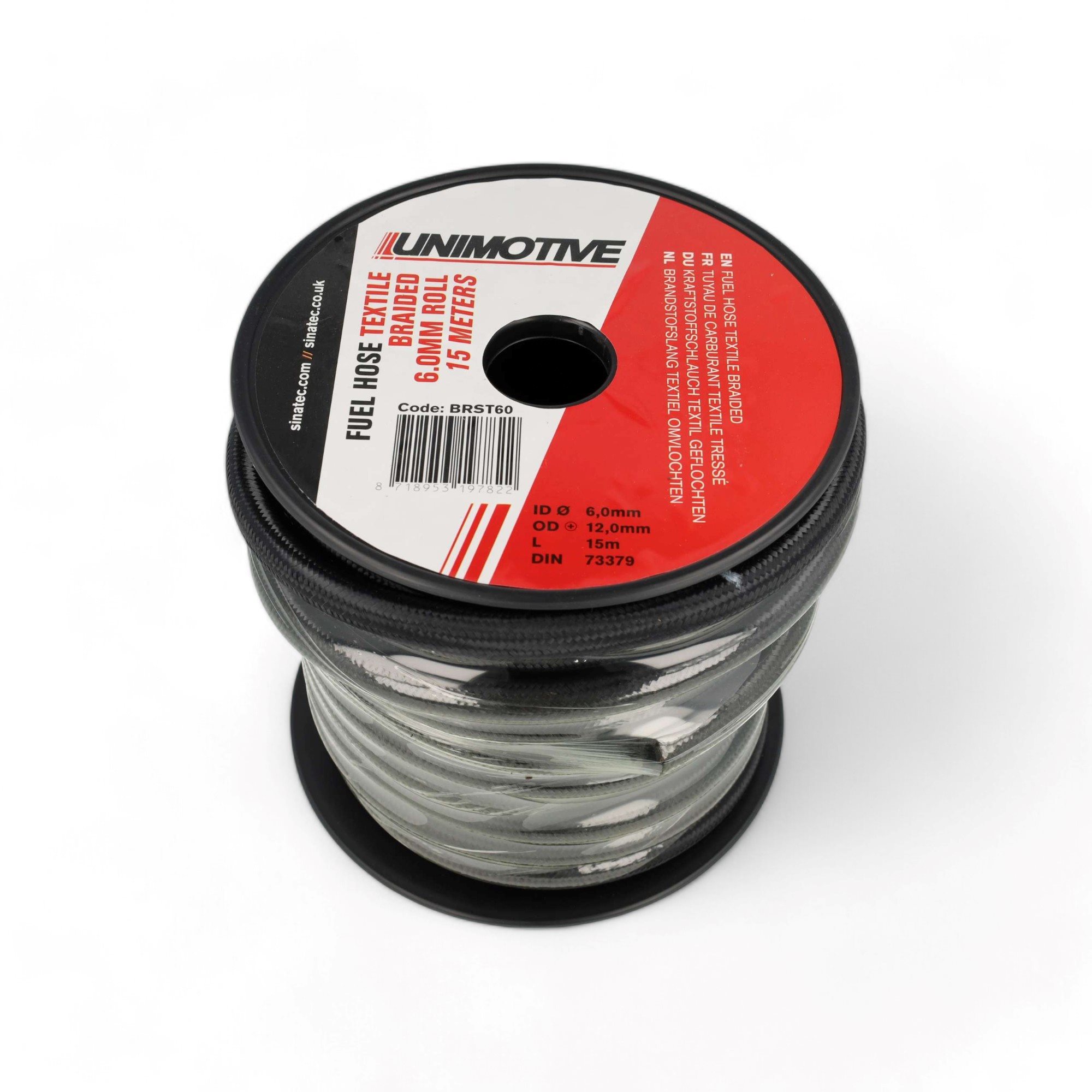 BRANDSTOFSLANG TEXTIEL OMVLOCHTEN 6,0MM ROL 15M (1M)