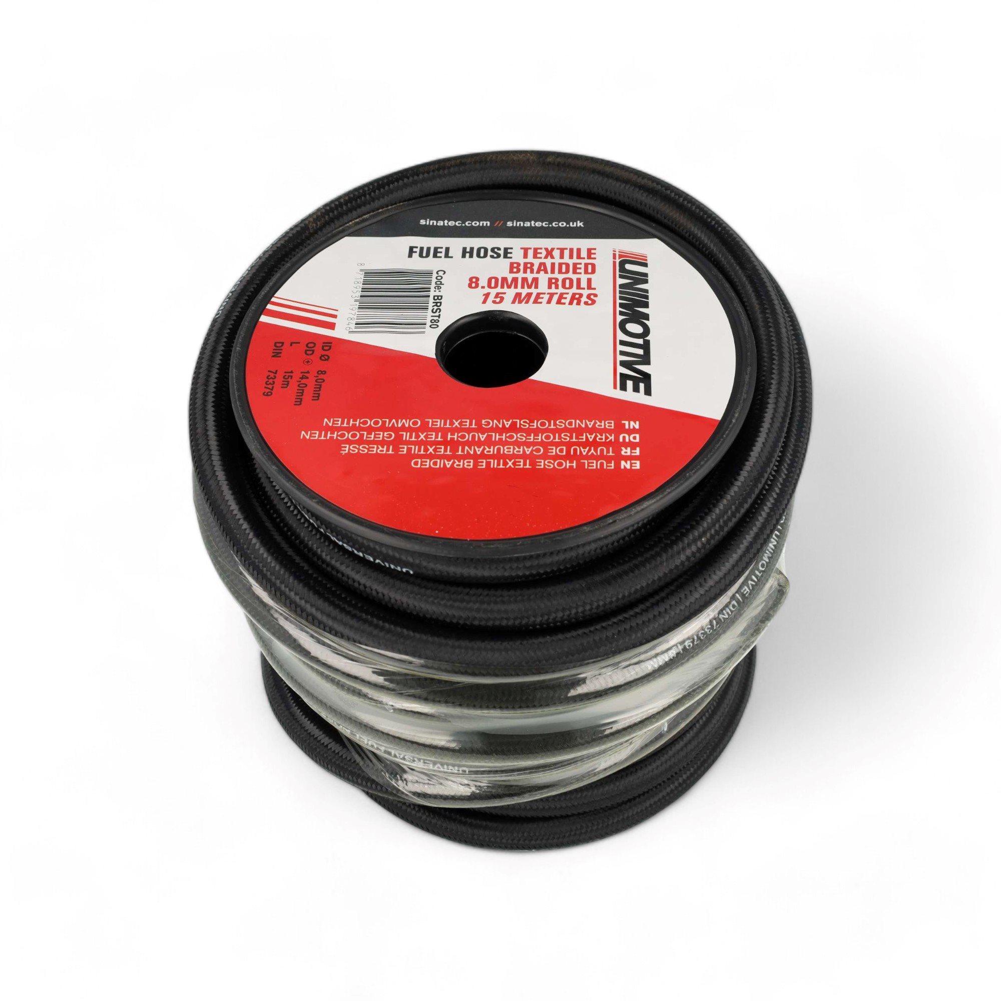BRANDSTOFSLANG TEXTIEL OMVLOCHTEN 8,0MM ROL 15M (1M)