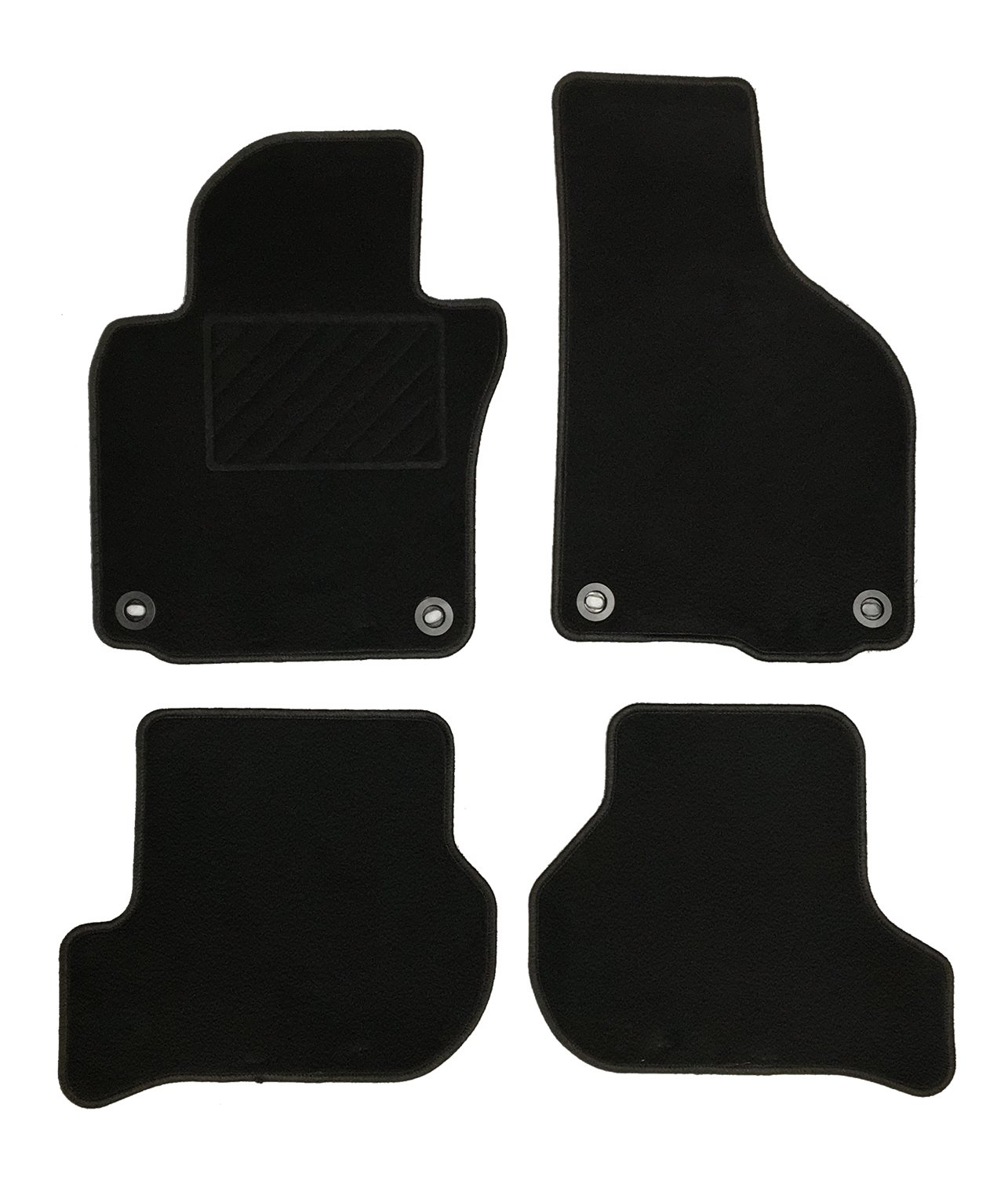 MATTENSET NAALDVILT (ZWART) VW GOLF V 2003-2007 OVALE GATEN 3
