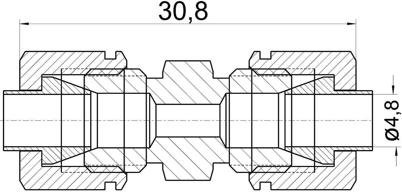 REMLEIDING KNELKOPPELING MESSING ø4,75 2