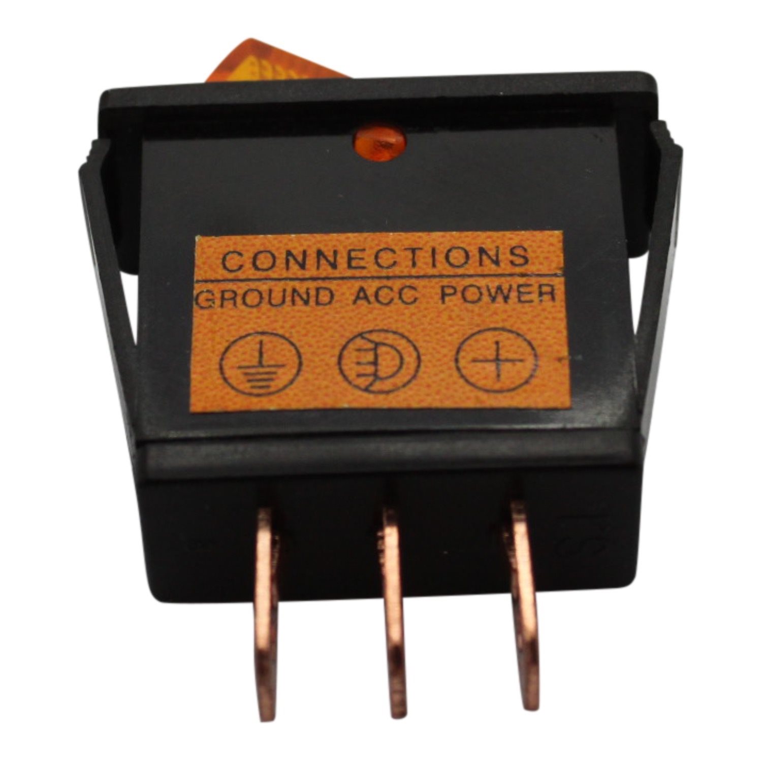WIPSCHAKELAAR ON/OFF 12V 20A ORANJE/AMBER , 12V LAMP 3