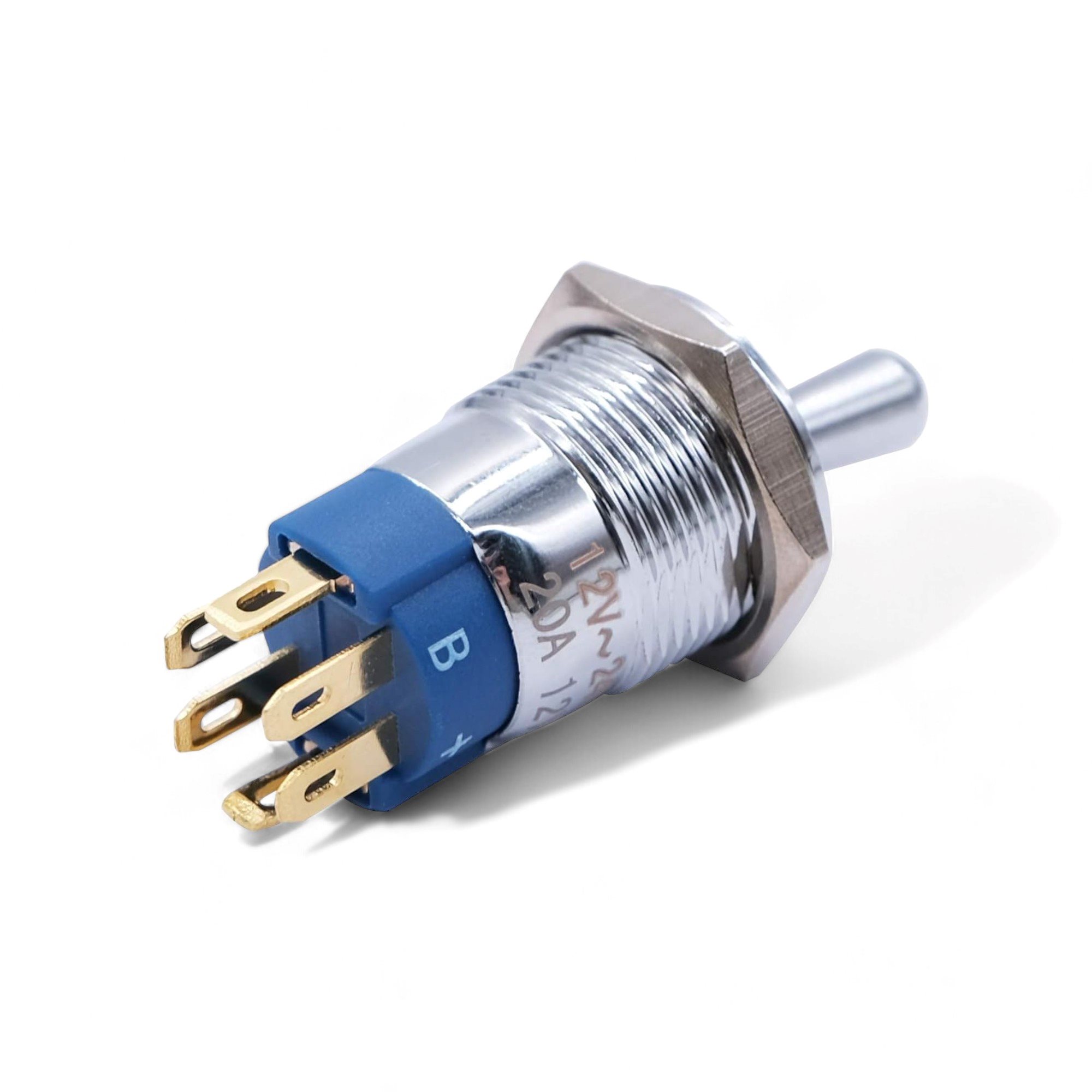 TUIMELSCHAKEAAR 16MM METAAL | 6-PINS AAN-UIT MET RGB-RING-LED VERLICHT, 12V/24V