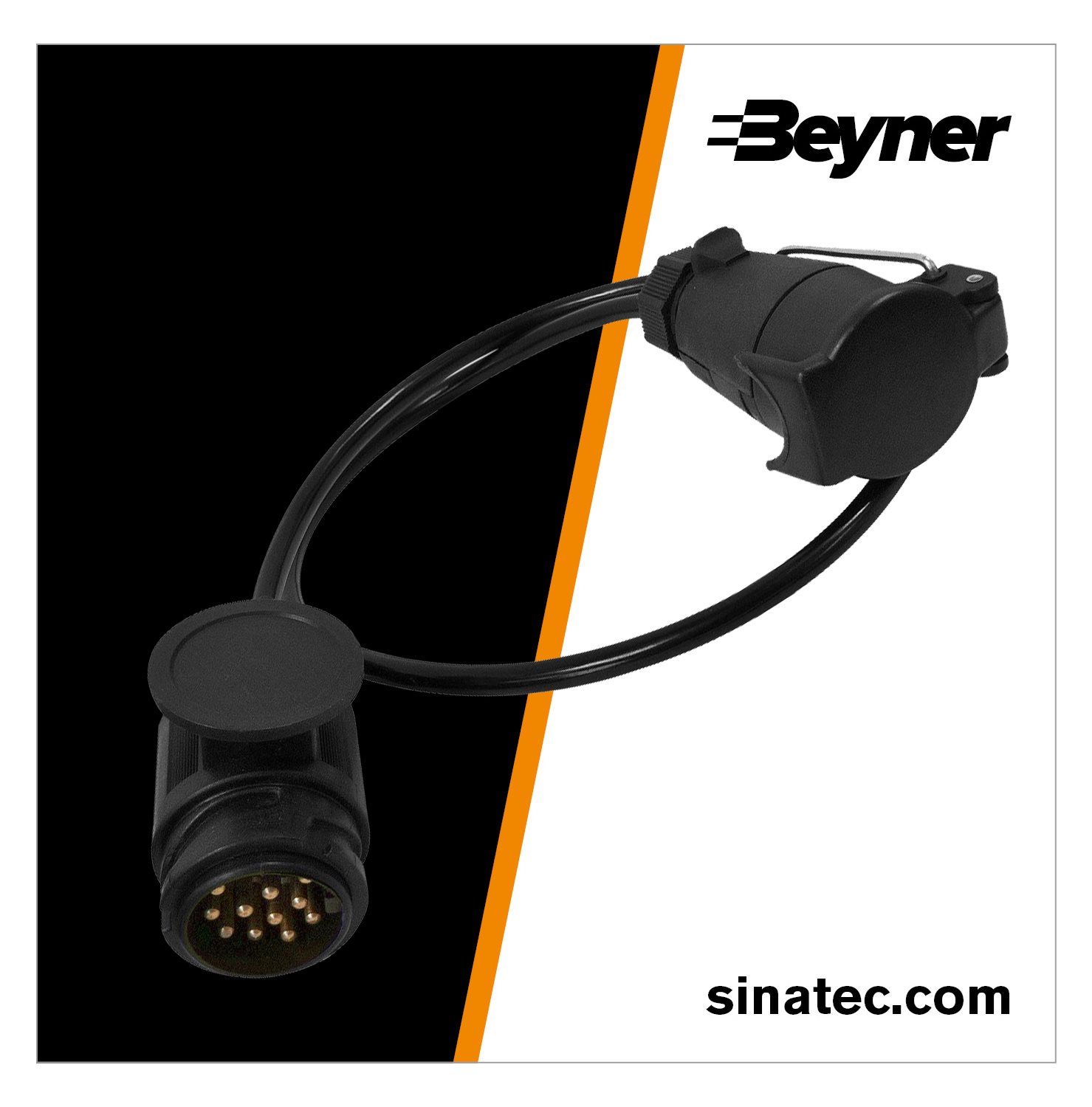 12V ADAPTER VERLOOPKABEL 80CM VAN 13- NAAR 7-POLIG