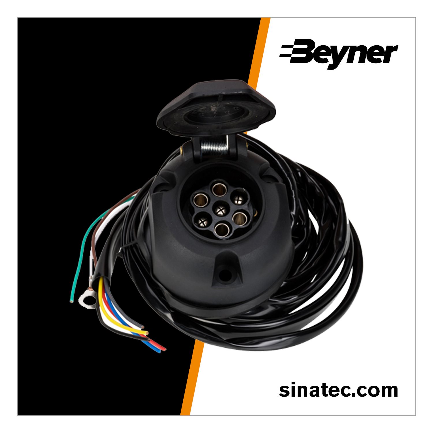 12V TREKHAAKKABELSET PVC 7+1 POLIG + KABEL 8 ADERIG 2,0METER
