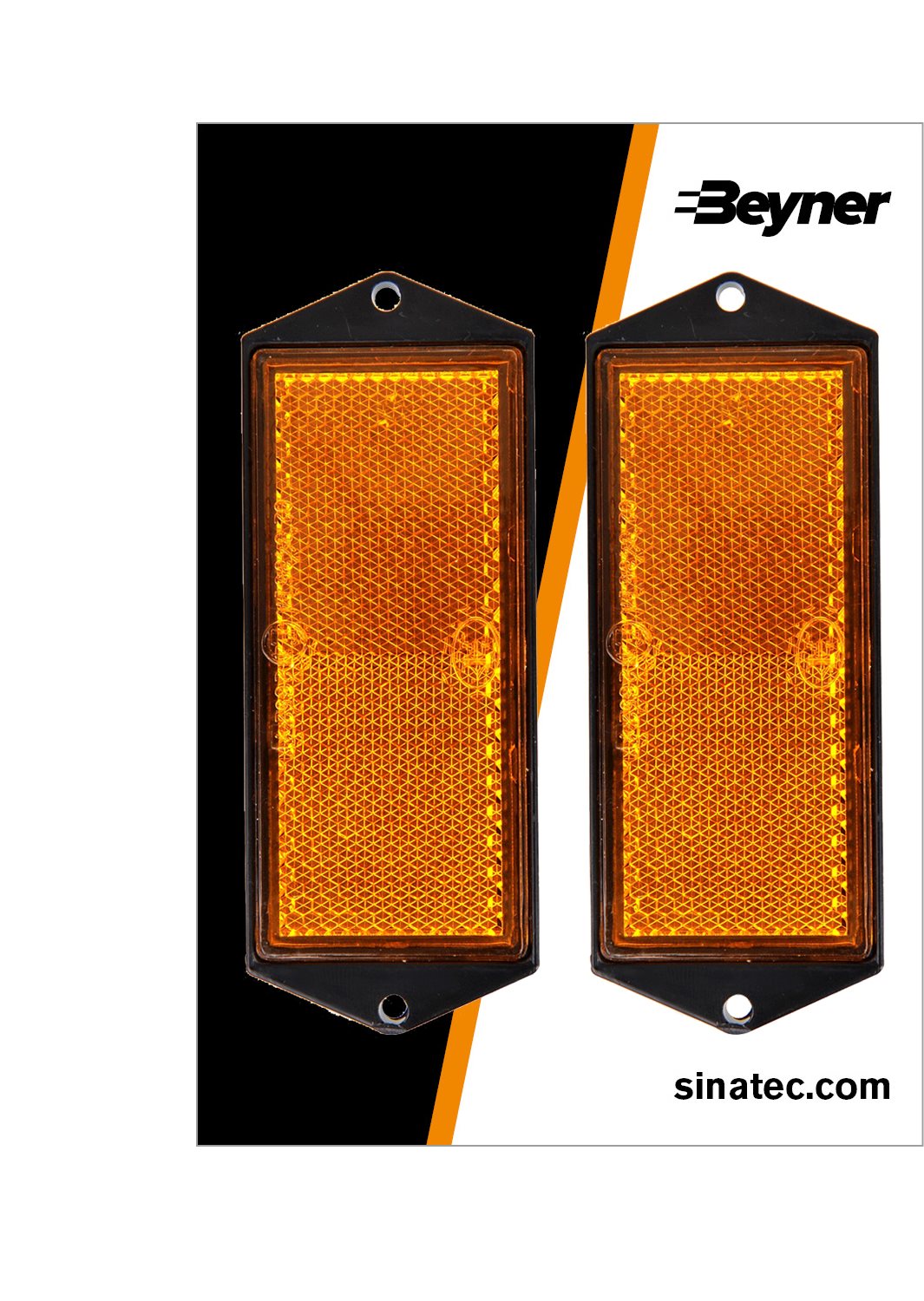 REFLECTOR ORANJE 104X40MM SCHROEFBEVESTIGING