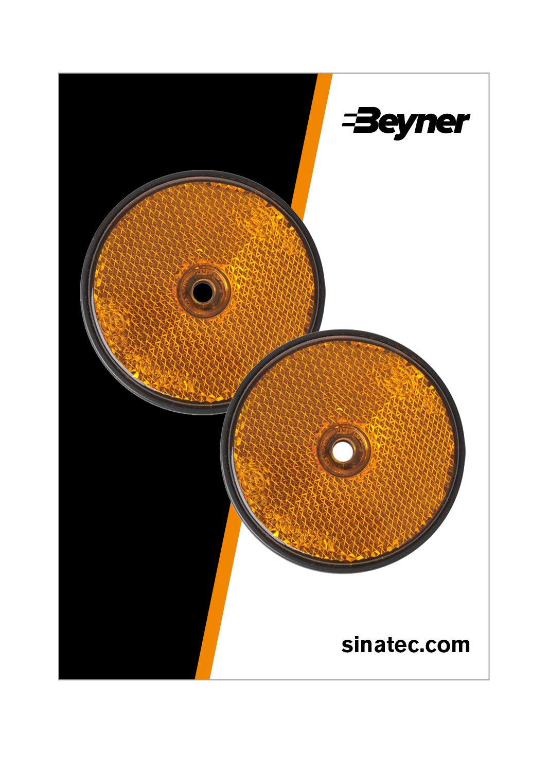 REFLECTOR ORANJE 60MM SCHROEFBEVESTIGING